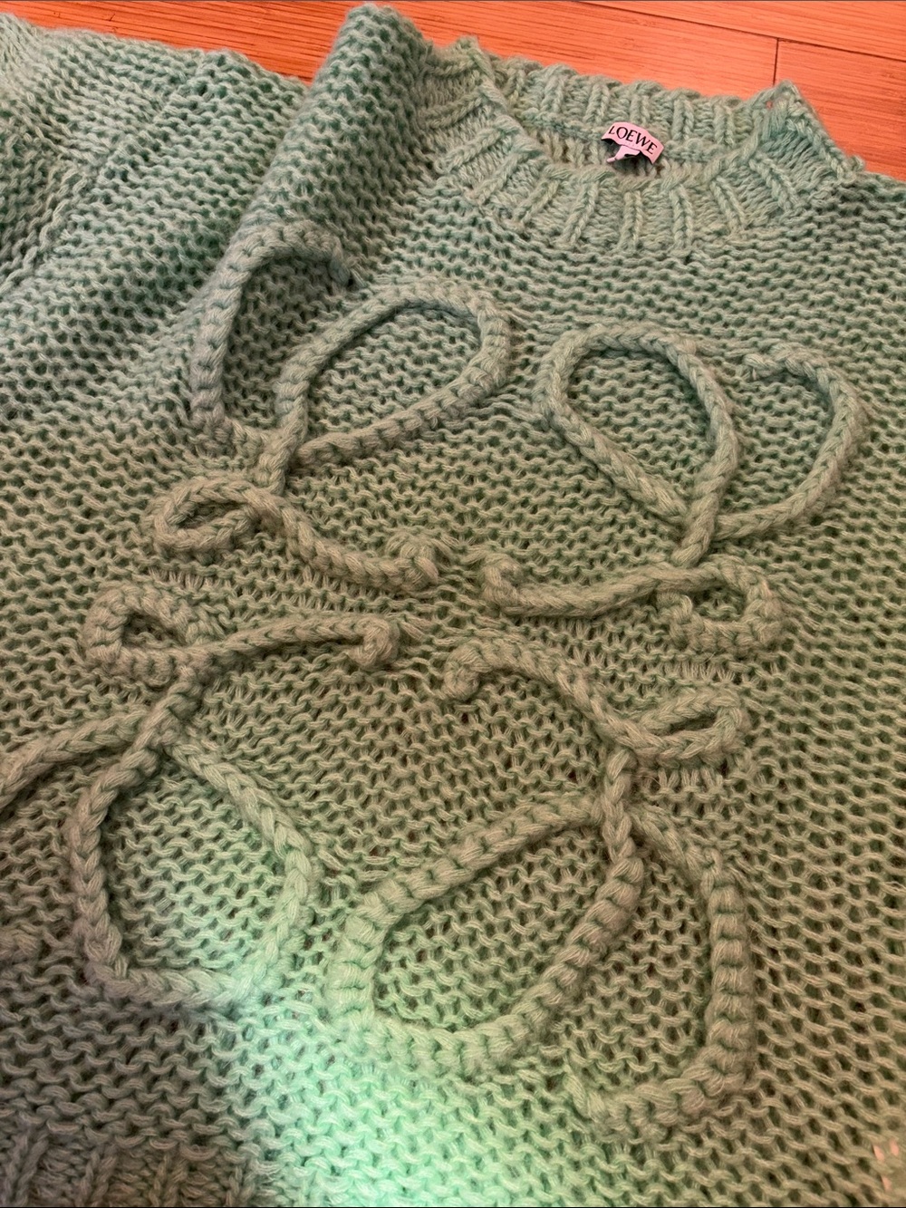 Loewe Seafoam Cable-Loop Crewneck Sweater - Picture 8 of 8